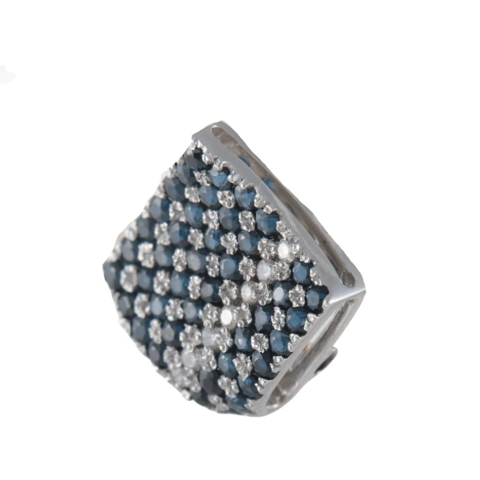 Clous d'oreilles Carré pavage Saphirs Diamants