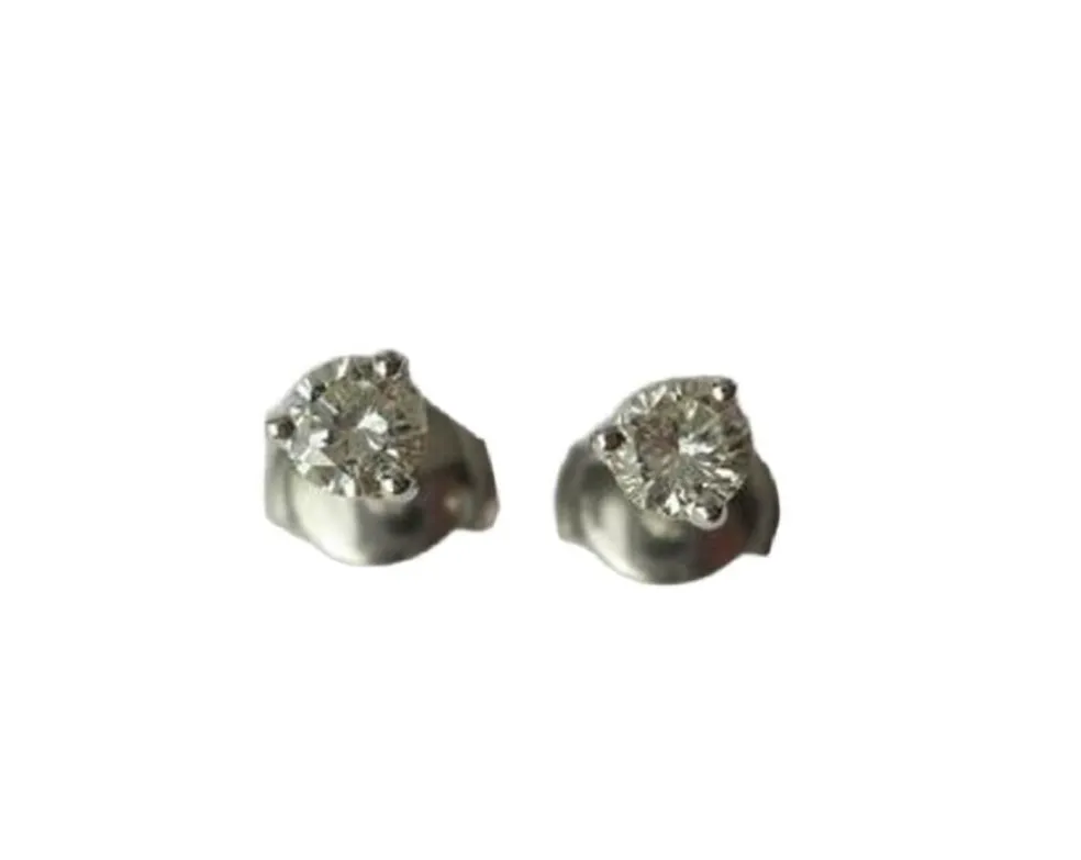 Clous d’oreilles diamants 0,50 ct or blanc