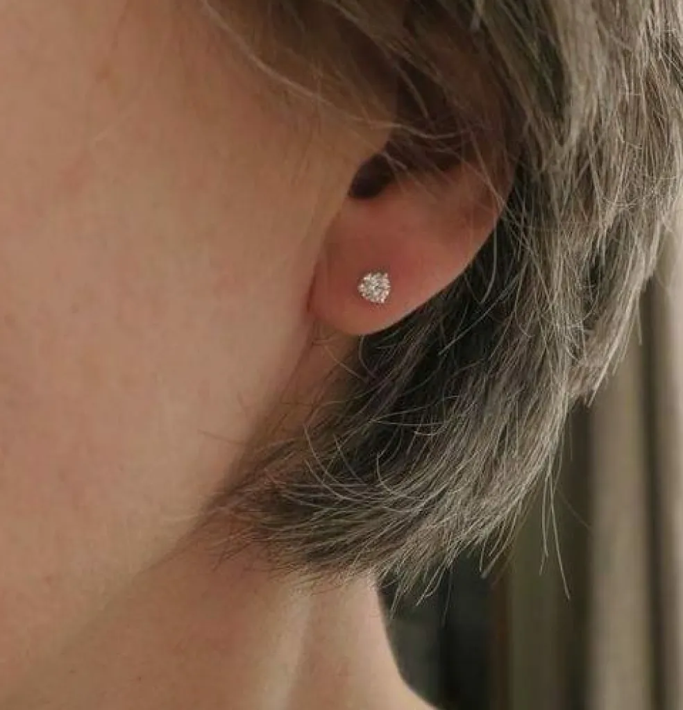 Clous d’oreilles diamants 0,50 ct or blanc