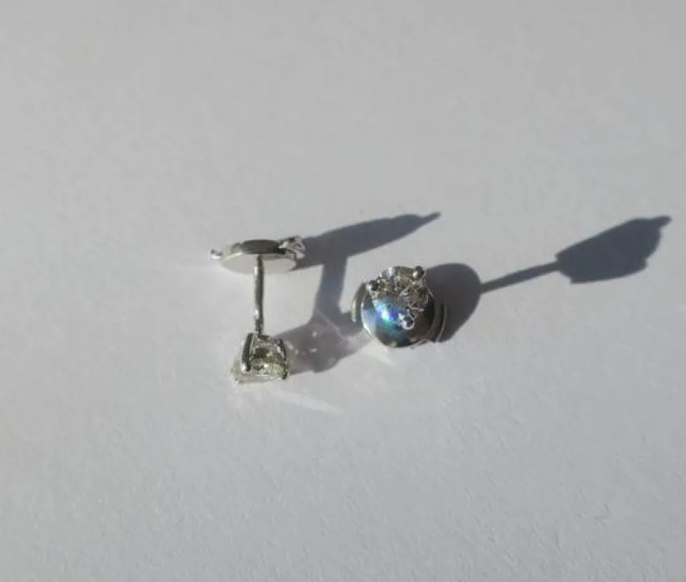 Clous d’oreilles diamants 0,50 ct or blanc