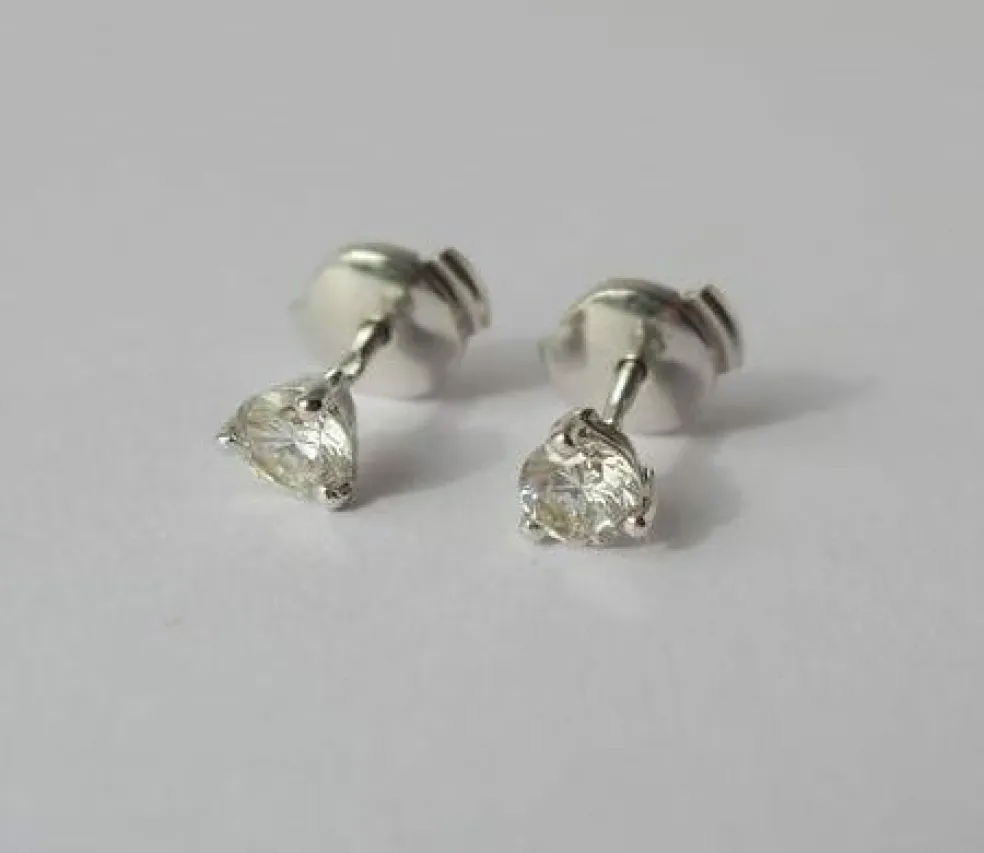 Clous d’oreilles diamants 0,50 ct or blanc