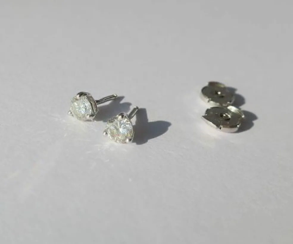 Clous d’oreilles diamants 0,50 ct or blanc