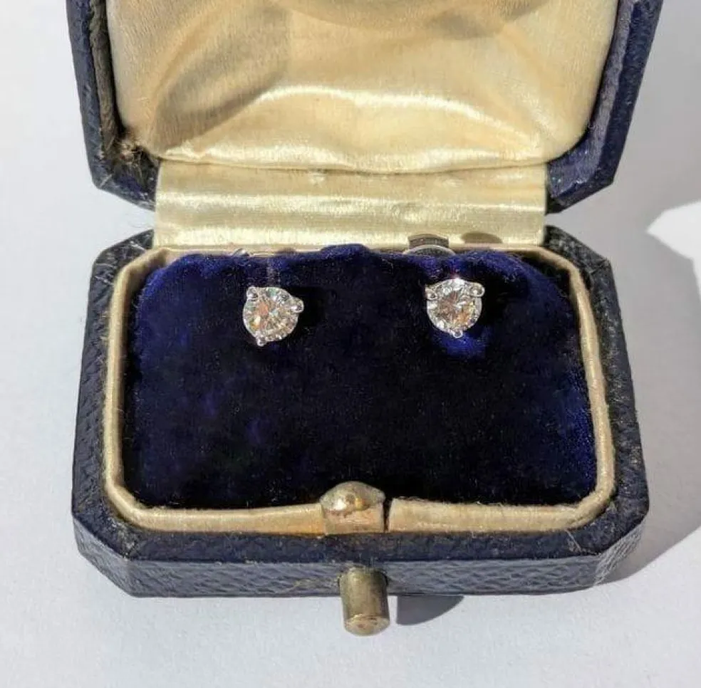 Clous d’oreilles diamants 0,50 ct or blanc