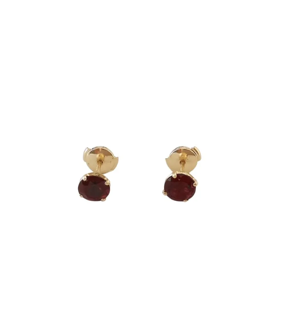 Clous d'oreilles Grenats Ø 6 mm