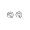 Clous d'oreilles or blance et diamants