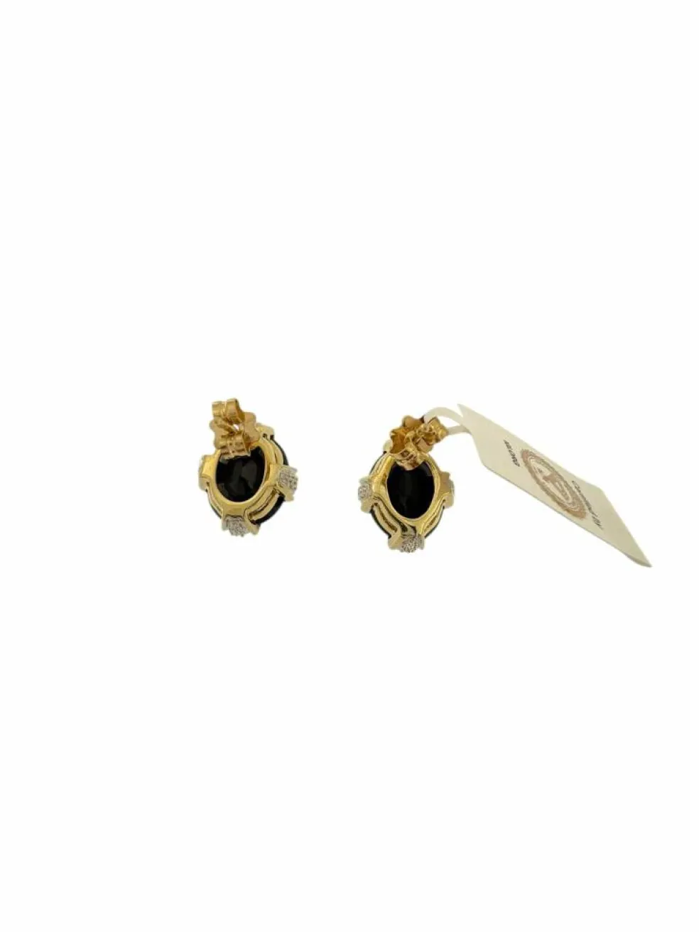 Clous d'oreilles or certifiés IGI avec saphirs et diamants