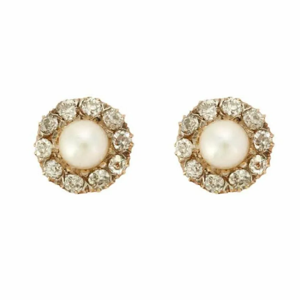 Clous d'oreilles Perles Diamants