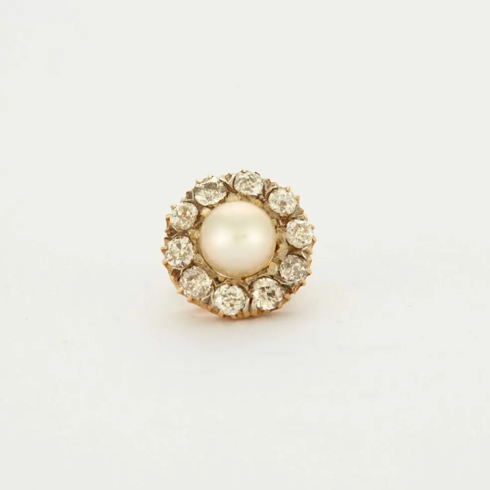 Clous d'oreilles Perles Diamants