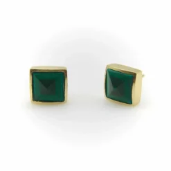 clous pyramidaux en malachite signature dorés