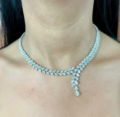 Cocktail rivière diamant collier diamants poires
