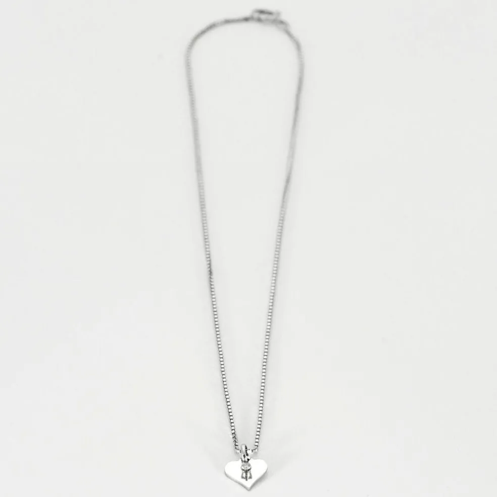 Coeur Blanc Pendentif or blanc diamant
