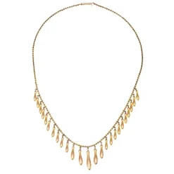 Collier à franges graduées victorien en or rose antique