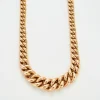 Collier à maille gourmette en or rose
