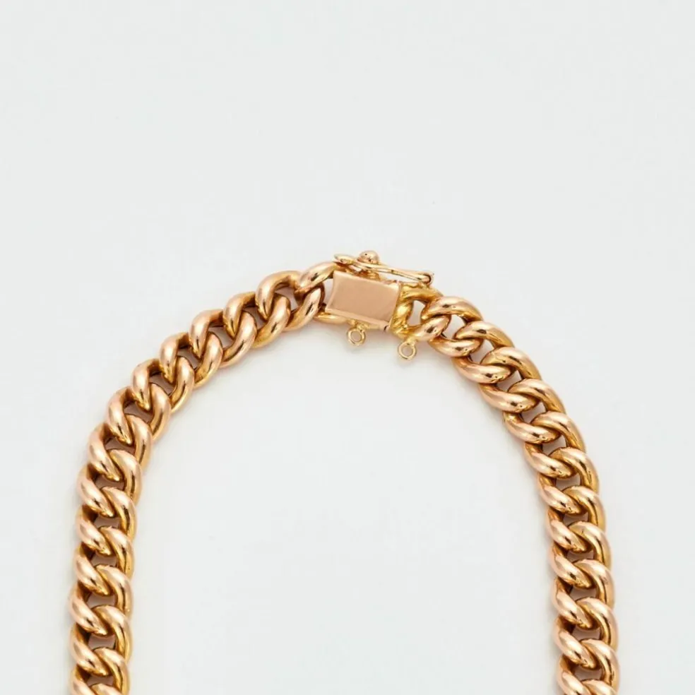 Collier à maille gourmette en or rose