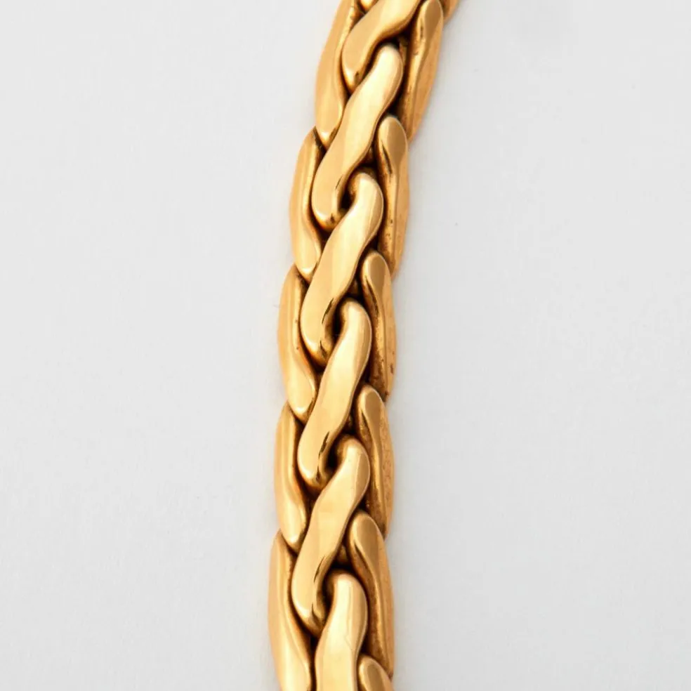 Collier à maille plate or