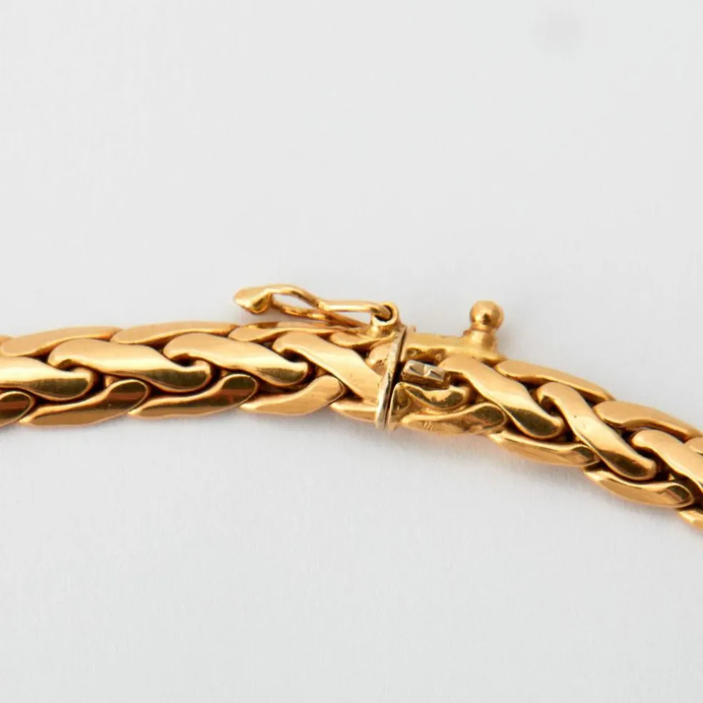 Collier à maille plate or