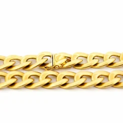 Collier à maillons gourmette massifs en or jaune 18 carats 16753-8983