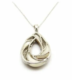 Collier - Or Blanc Diamants & Nacre