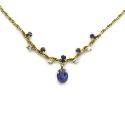 Collier - Or, diamants & saphirs