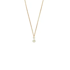 COLLIER OR ROSE 2 DIAMANTS O,22ct