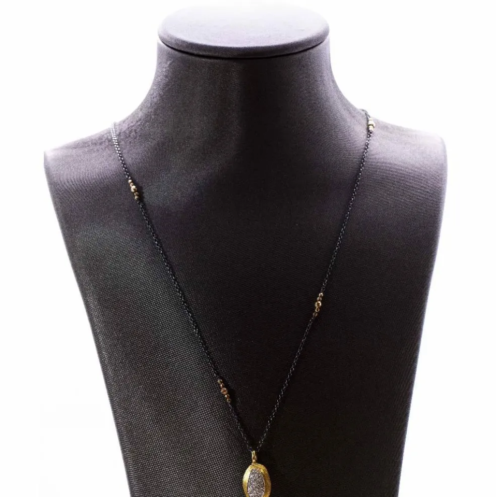 Collier 2 Ors Argent Diamants