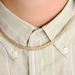 Collier 3 ors maille tressée