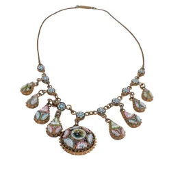 Collier à pampilles en micro-mosaïques