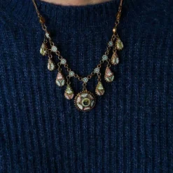 Collier à pampilles en micro-mosaïques