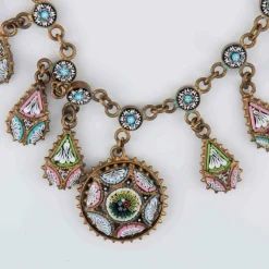Collier à pampilles en micro-mosaïques