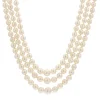 Collier 3 rangs de perles de culture en chute