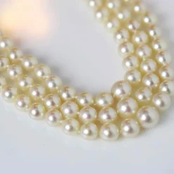 Collier 3 rangs de perles de culture en chute