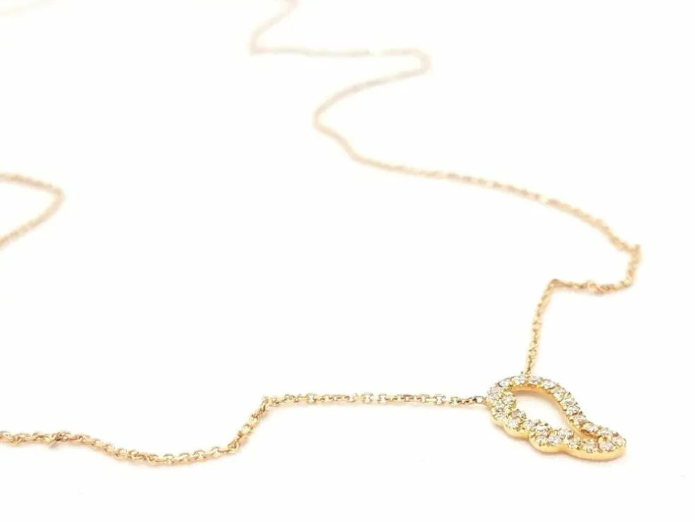 Collier Aile d'ange Or rose Diamant