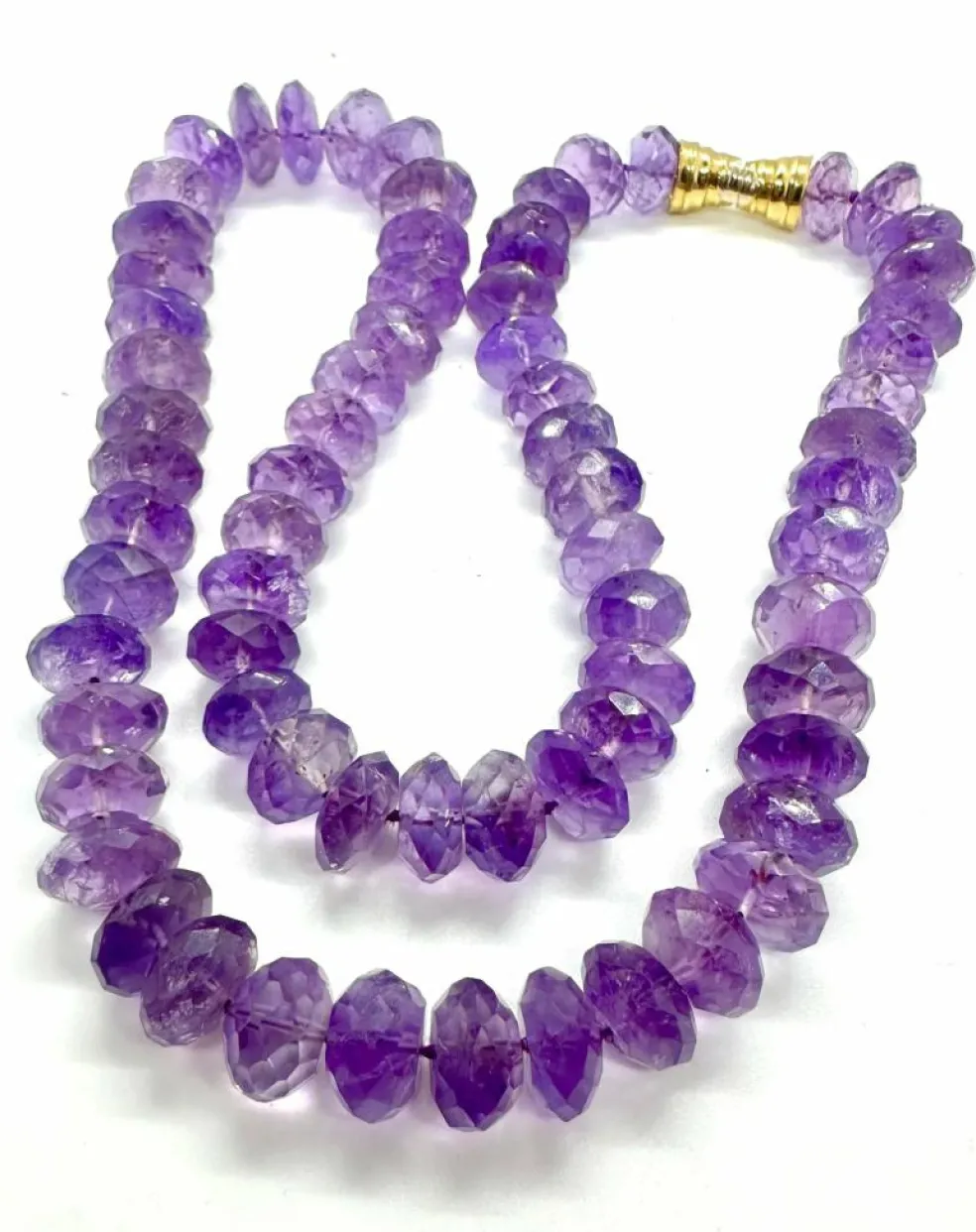 Collier améthyste à facettes années 70 - 60 cm