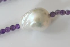 Collier Améthyste Et Perles D'eau Douce