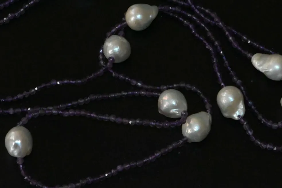 Collier Améthyste Et Perles D'eau Douce