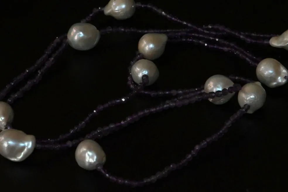 Collier Améthyste Et Perles D'eau Douce