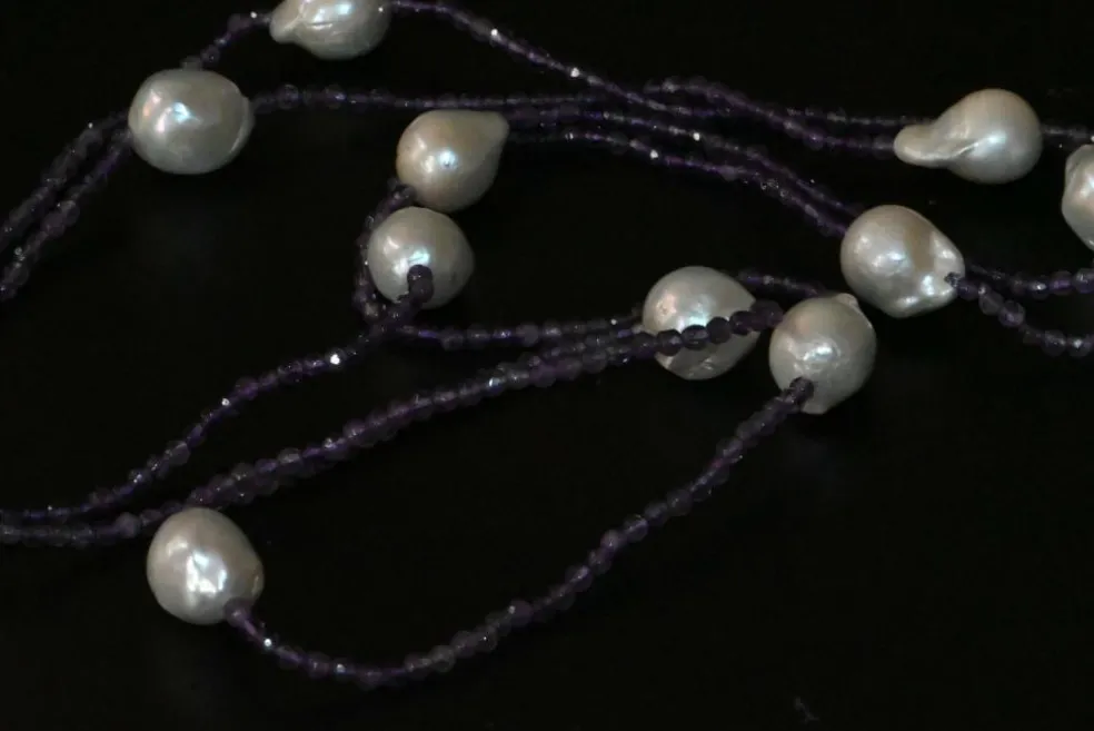 Collier Améthyste Et Perles D'eau Douce