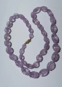 Collier améthystes fermoir en or