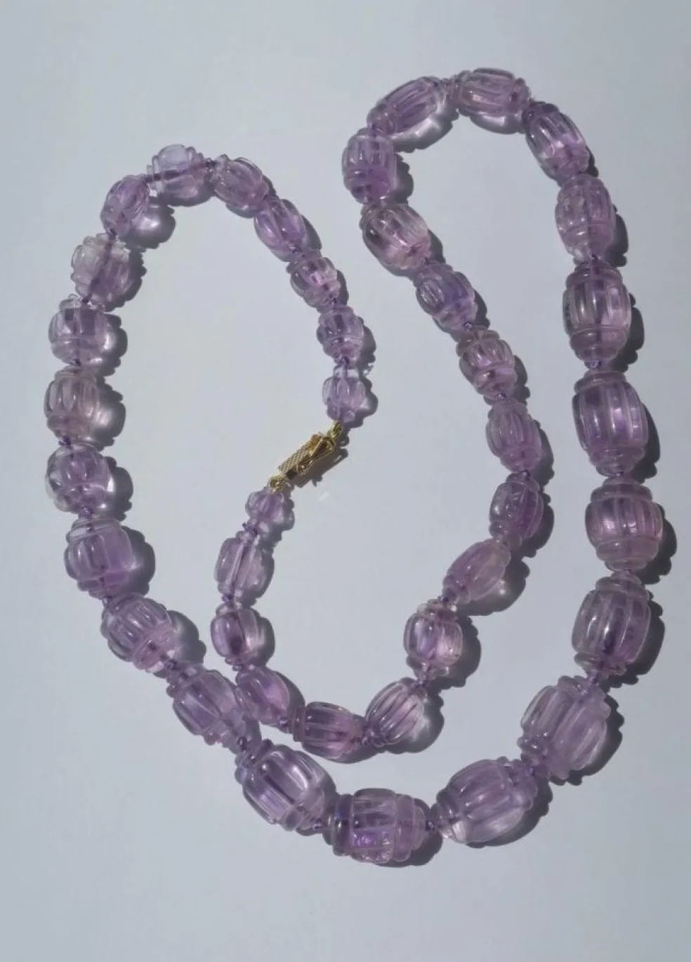 Collier améthystes fermoir en or