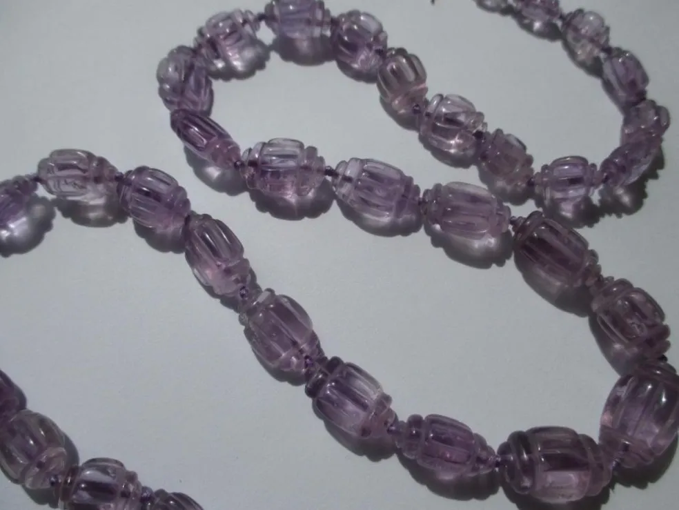 Collier améthystes fermoir en or