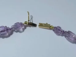 Collier améthystes fermoir en or