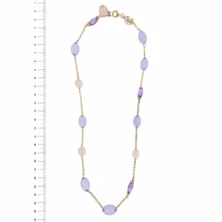 Collier améthystes, jades et perles