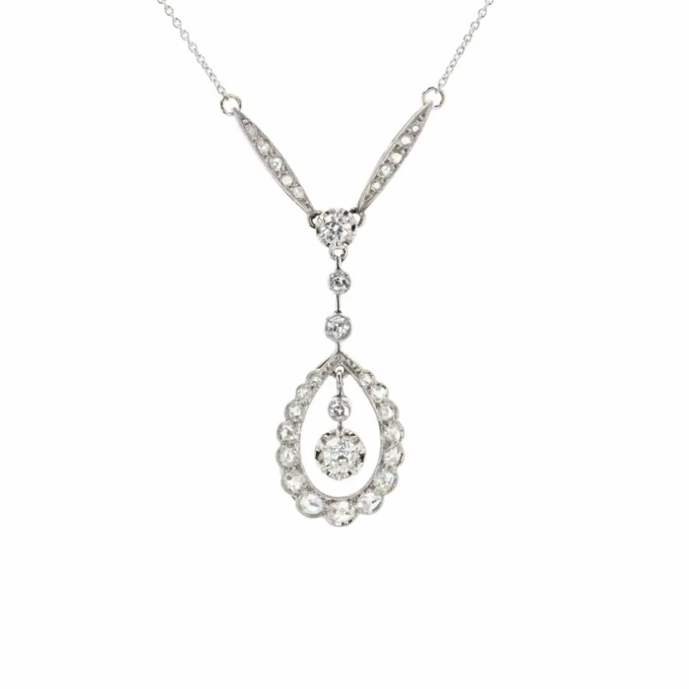 Collier ancien diamants Belle époque