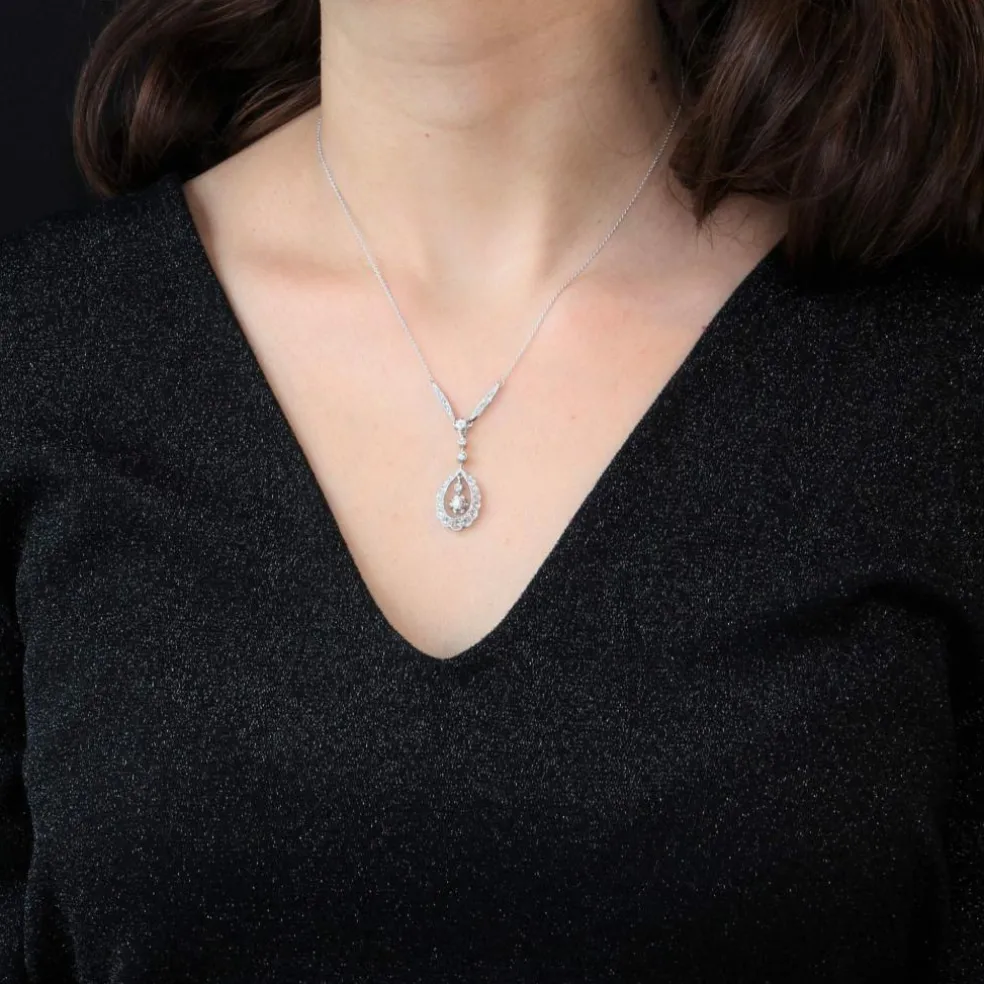 Collier ancien diamants Belle époque
