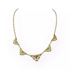 Collier ancien draperie en filigrane or jaune