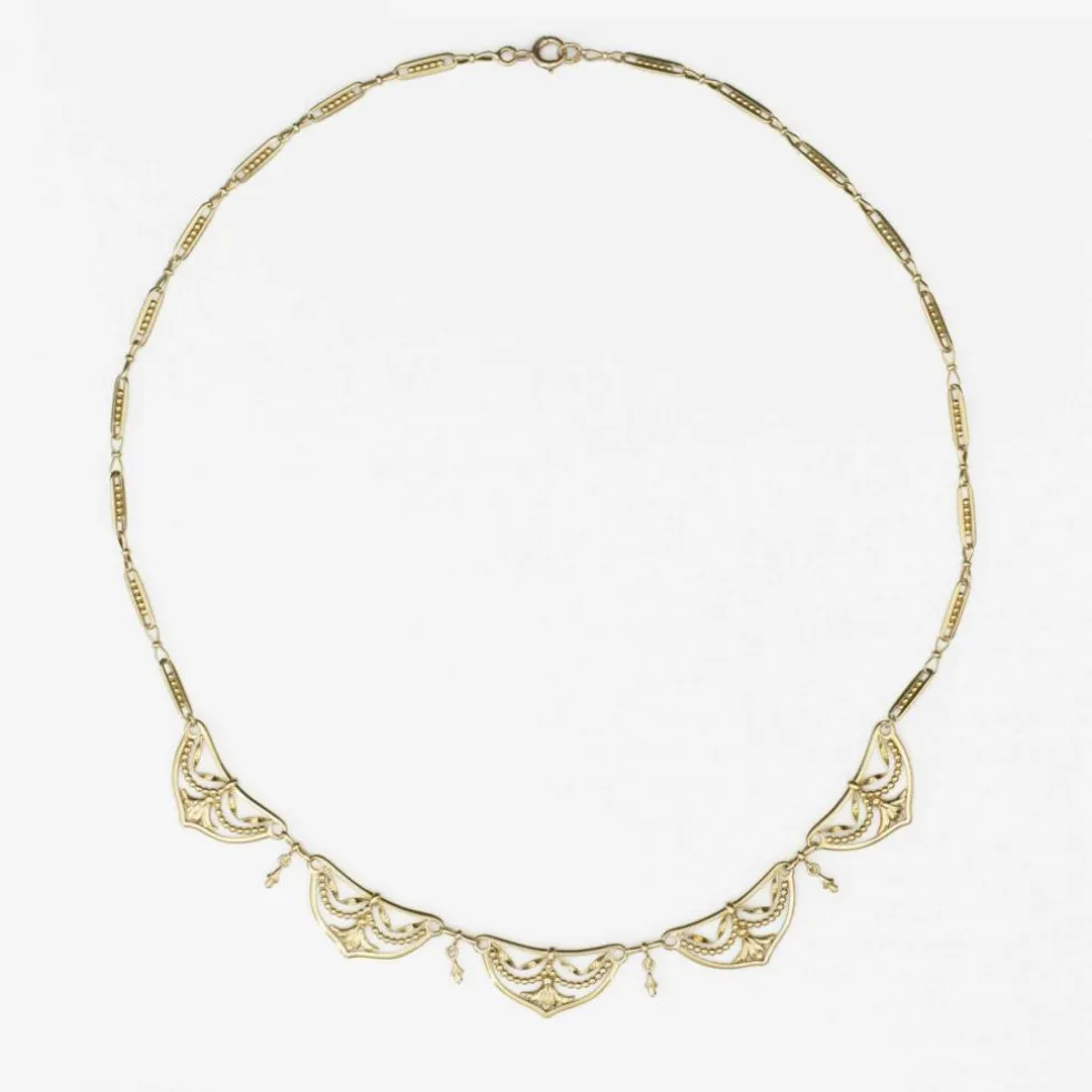 Collier ancien draperie en or