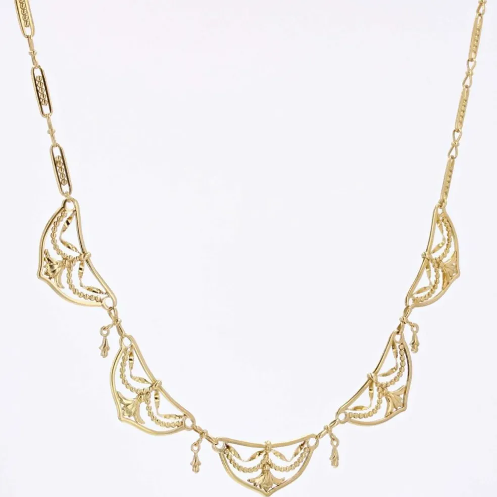 Collier ancien draperie en or