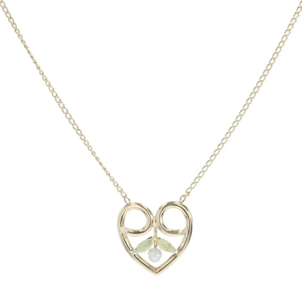 Collier ancien en or coeur perle