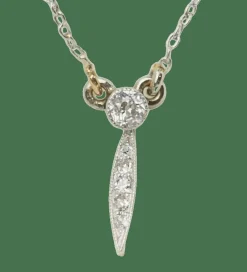 Collier ancien en or platine et diamants