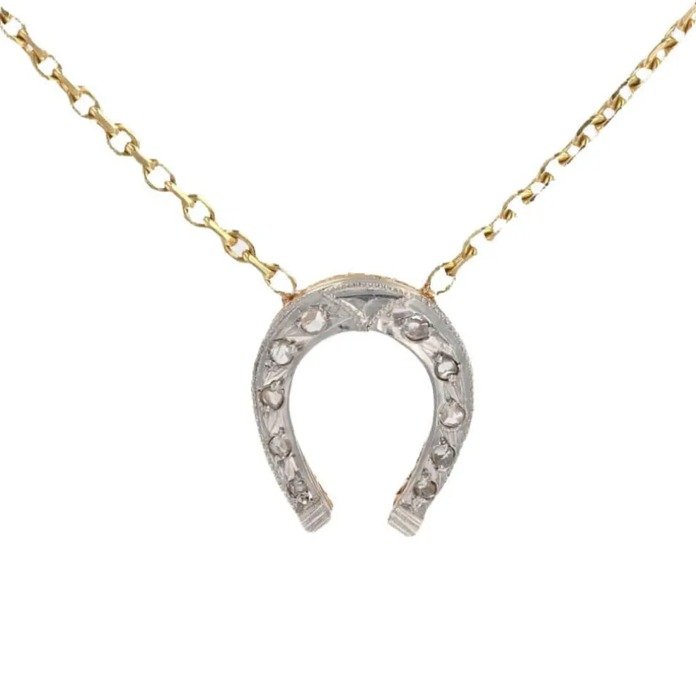 Collier ancien fer à cheval diamants